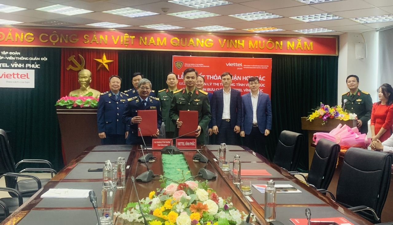 Cục QLTT tỉnh Vĩnh Phúc và Chi nhánh bưu chính Viettel Vĩnh Phúc ký thỏa thuận hợp tác